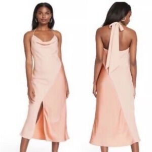 Cushnie Peach Backless Halter Dress